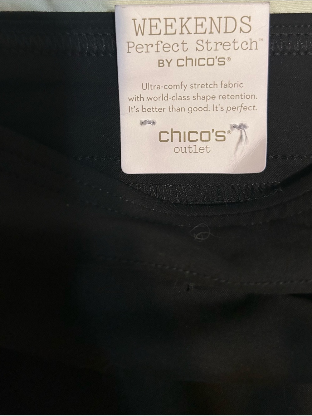 Chico's Black Drawstring Pull On Shorts 10” inseam Knit Shorts Size 14-Chico 2.5 - Picture 4 of 7